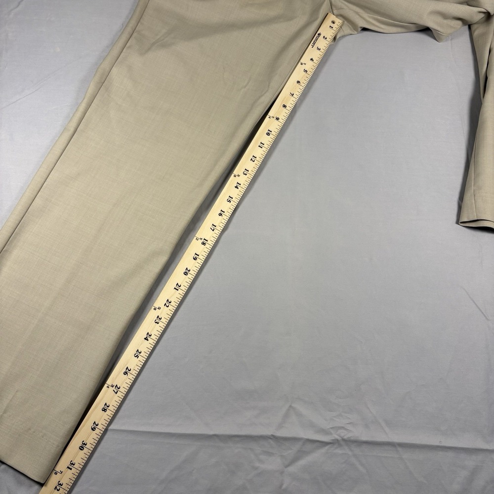 Tommy Bahama Mens 38x34 100% Wool Dress Pants Tan Khaki Flat Front Straight Leg - Picture 10 of 12